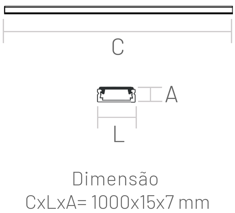 Luxline 1000 X 15 / 9,4W/m Sobrepor - Capa Baixa