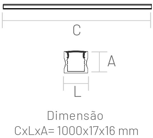 Luxline 1000 X 17 / 9,4W/m Sobrepor - Capa Plana