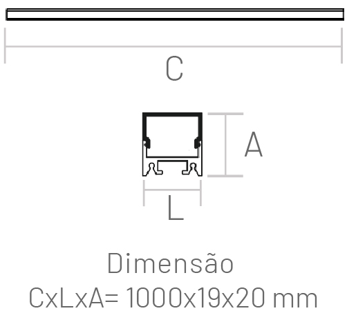 Luxline 1000 X 19 / 5W/m Sobrepor - Capa Alta